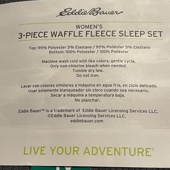 Womens 3 pc Waffle Fleece Sleep Set Long Sleeve Henley, Shorts & Pants Brand New - Picture 9 of 12